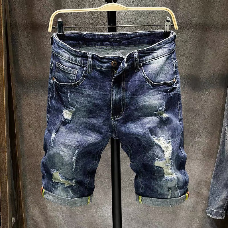 QUẦN JEAN CO GIÃN QUẦN SHORT JEAN NAM QUẦN SHORT JEAN RÁCH XƯỚC MẪU MỚI