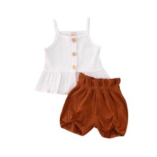 Set áo không tay và quần ngắn thời trang cho bé gái