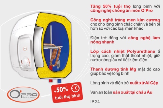 MÁY NƯỚC NÓNG ATLANTIC 15l,30l - ELCB CHỐNG GIẬT AN TOÀN  BẢO HÀNH DÀI HẠN