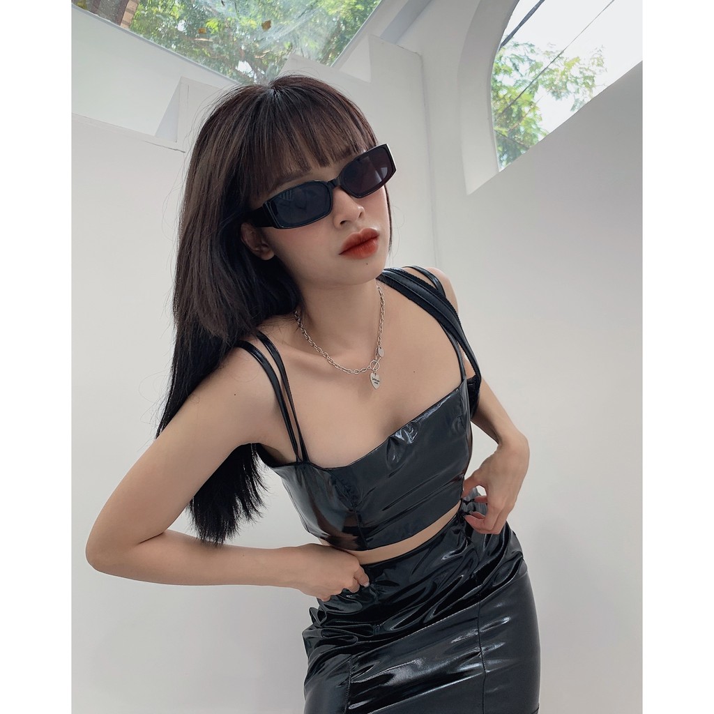 Là min - Áo Crop Top Leather Cami