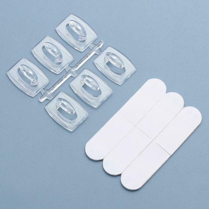 Set 20 Móc Treo Đồ Dán Tường Trong Suốt Chống Thấm Nước