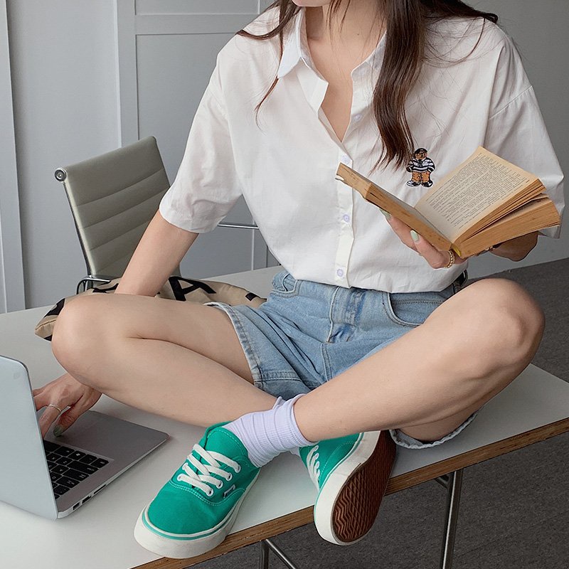 Áo Sơ Mi Jean Dáng RộngUlzzang Điệu Đà Độc Lạ - Áo Sơ Mi Bò Unisex Ống Tay rộng