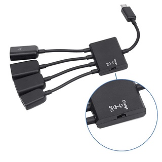 Cáp OTG 4 Đầu Chuyển Cho Android, Từ MicroUSB Sang USB