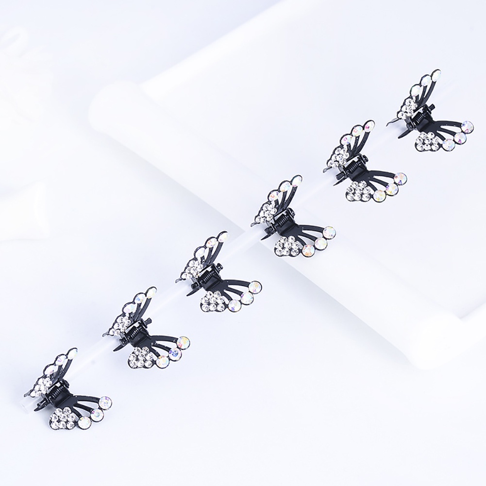 Set 6 kẹp tóc mini hình chú bướm đính đá đáng yêu