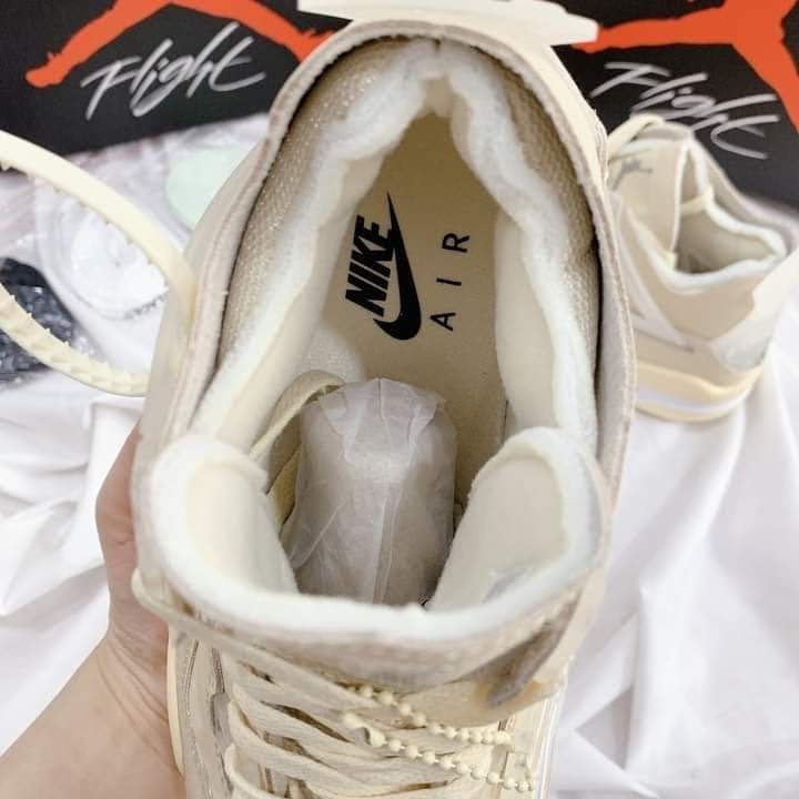 Giày Jordan 4 sail vàng kem cao cổ, Giày thể thao jd4 hot nhất 2021 Full Size nam nữ Tặng Full Box Bill kèm 3 dây