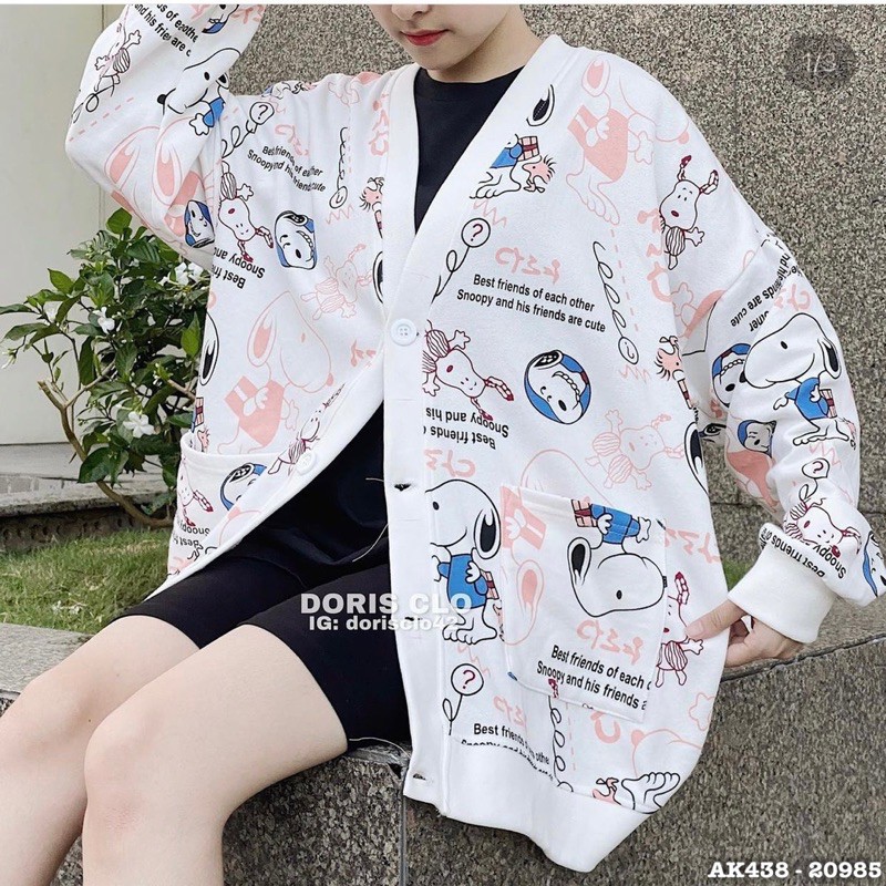 Áo Khoác Cardigan Nữ Nỉ Bông Dày Hàng m Chống Nắng in 3D CHÓ SNOOPY - AK3438 | BigBuy360 - bigbuy360.vn