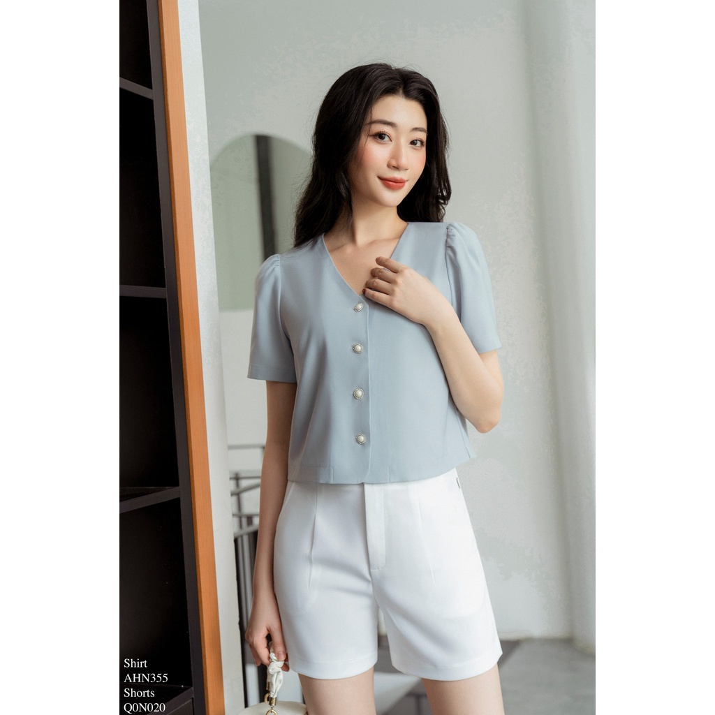 Quần sooc vải ly cạp liền túi chéo TIIN STORE Q0N020