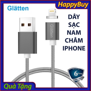 Dây sạc từ tính hít nam châm Glatten - hỗ trợ 1 cổng lightning cho iPhone (Nhiều màu)