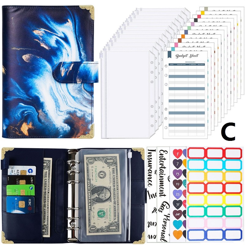 Bìa Đựng Tiền / Tài Liệu Khổ A6 Nhiều Màu Có Khóa Kéo Tiện Dụng