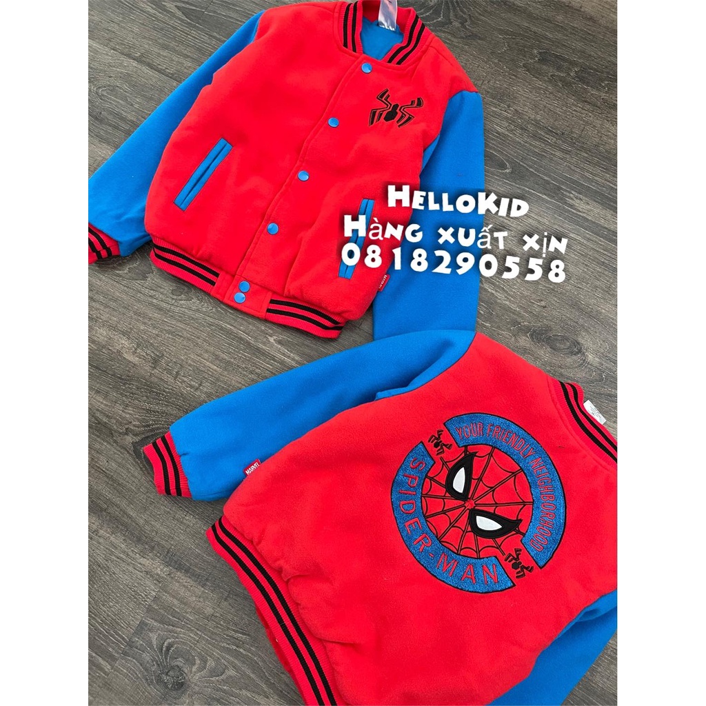 A478 - Áo khoác nỉ đỏ bomber người nhện bé trai