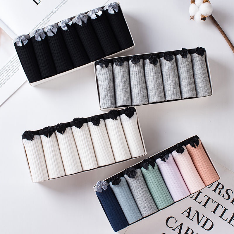 Set 7 Quần Lót Cotton Thoáng Khí Kháng Khuẩn Lưng Vừa Dành Cho Nữ Sinh