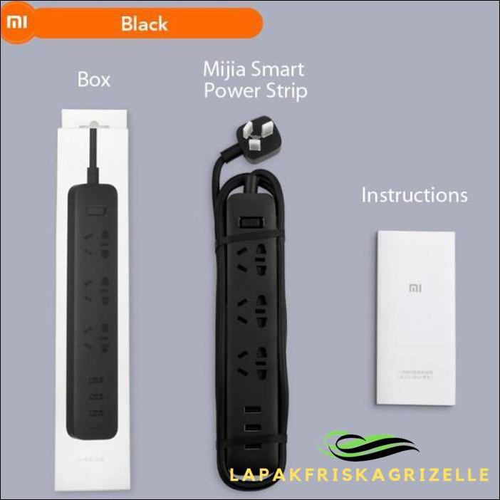 Ổ Cắm Điện Thông Minh Xiaomi Mi Với 3 Cổng Usb 2a Tiện Dụng Đen