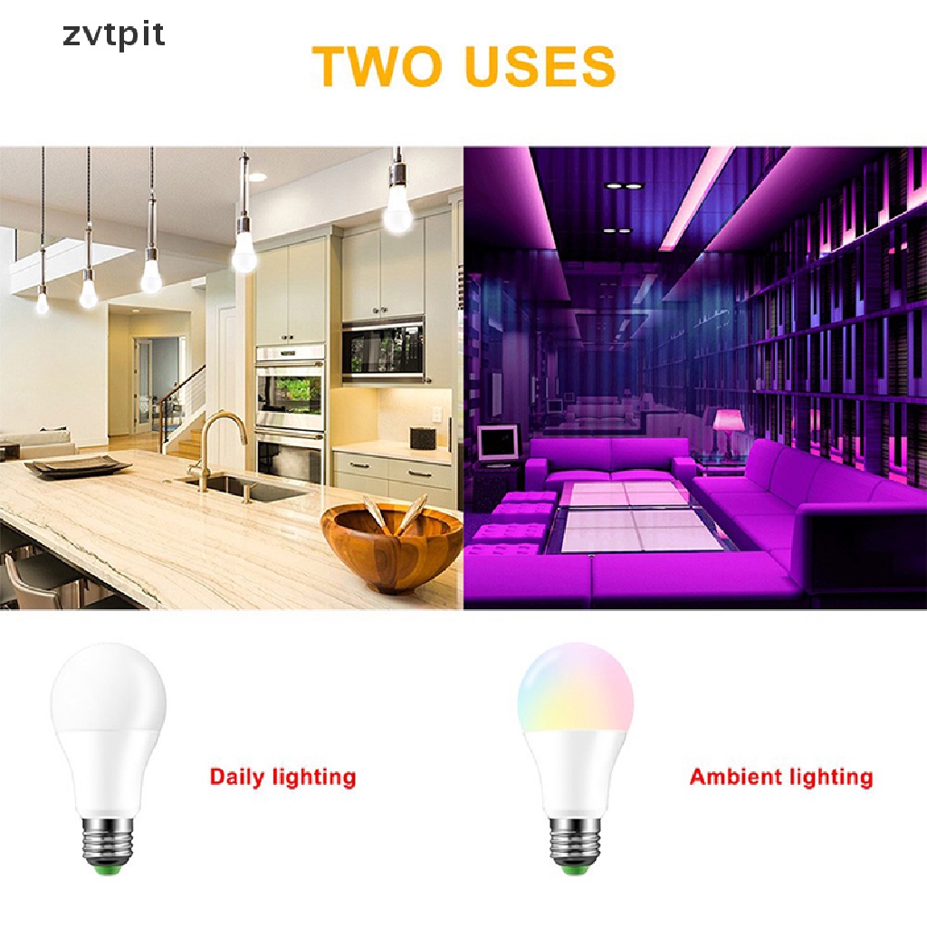 [ZVPT] E27RGBW Bulb Lights 15W RGB Changeable Colorful LED Lamp With Remote Memory Mode DSF