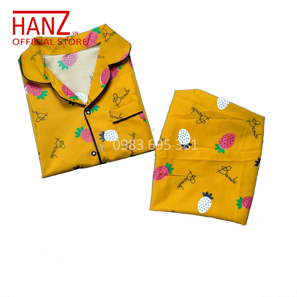 Bộ đồ ngủ nữ cộc dài pijama bộ mặc nhà chất kate thái thoải mái dễ thương giá rẻ Hanz.vn H2