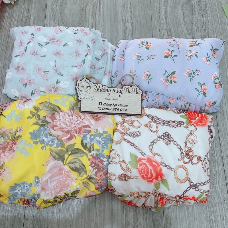 Đầm hoa nhí tay phồng đuôi cá