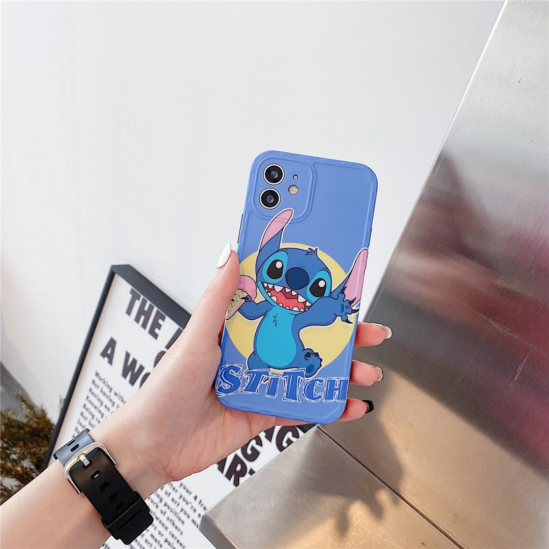 Soft Plastic Phone Cases Cute Couple cartoon Popular logo stitch Case suitable for iPhone12 mini 11 PRO MAX 7/8plus SE2020 X/XS XR XSMAX