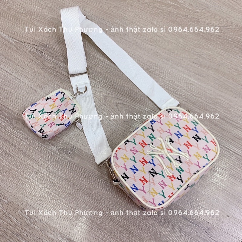 Sét đôi đeo chéo, túi đôi đeo vai hoạ tiết chữ thêu LA- NY nhiều màu dễ phối đồ cho cả nam và nữ (cam kết ảnh thật)