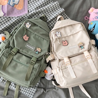 Balo học sinh cấp 2 , cấp 3 , cặp đi học ulzzang hàn quốc hai nịt cắt góc baiyi B122.