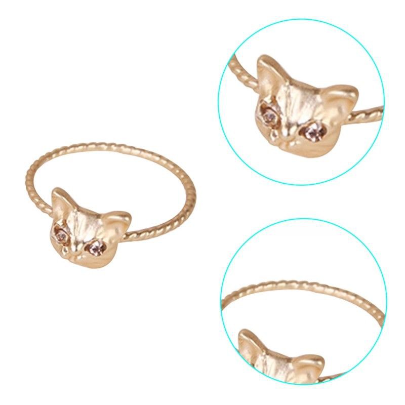 Nhẫn hợp kim hình mèo dễ thương dành cho nữ