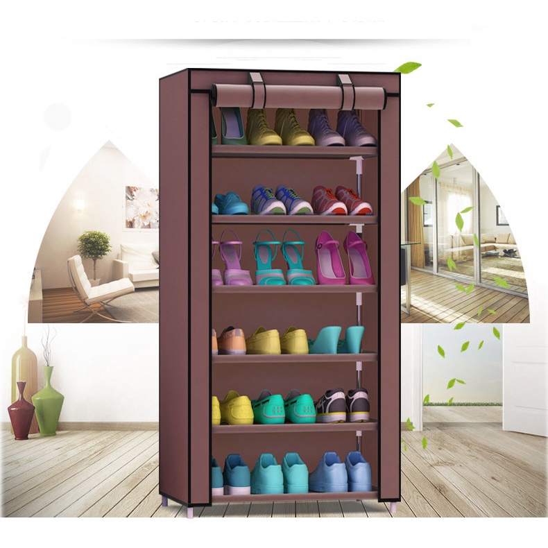 Tủ đựng giày dép, kệ đựng giày 7 tầng 6 ngăn kích thước 30x60x125cm
