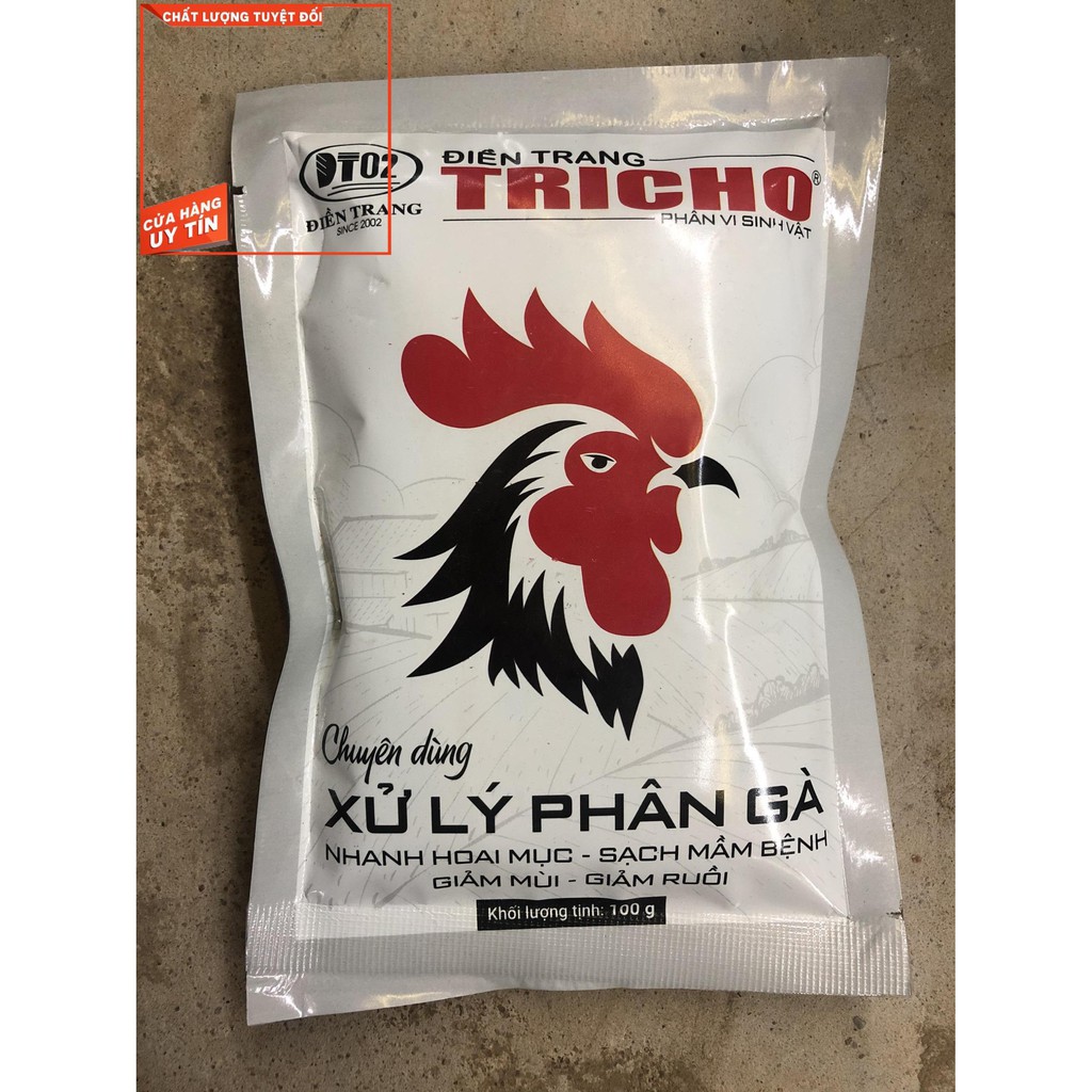 Phân vi sinh Tricho chuyên xử lý phân gà, PHÂN CHUỒNG (100g) - giảm mùi môi, giảm ruồi