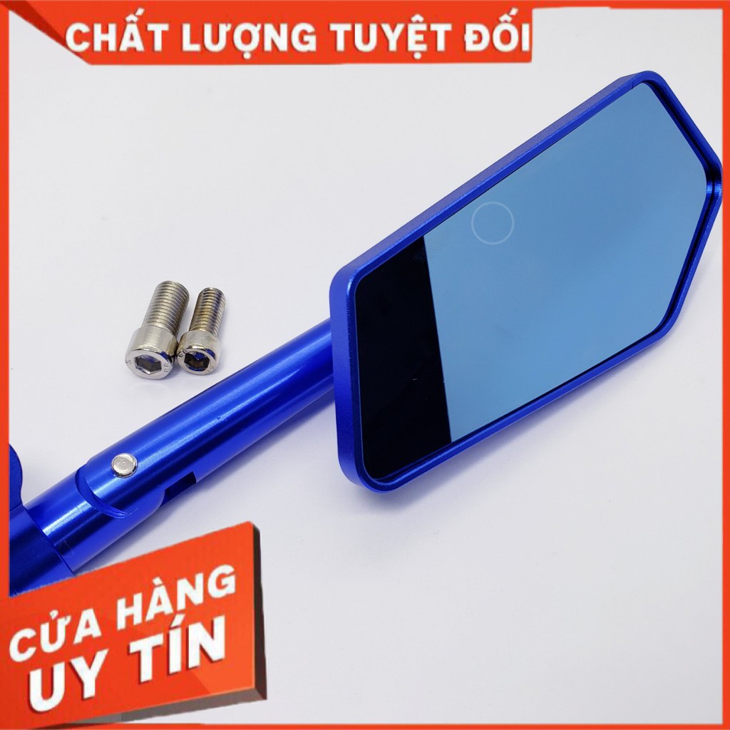 gương (kính) chiếu hậu iphone xéo RIZ0MA 5 cạnh cao cấp gắn bên trái xe máy sh, vario, airblade, exciter...màu xanh