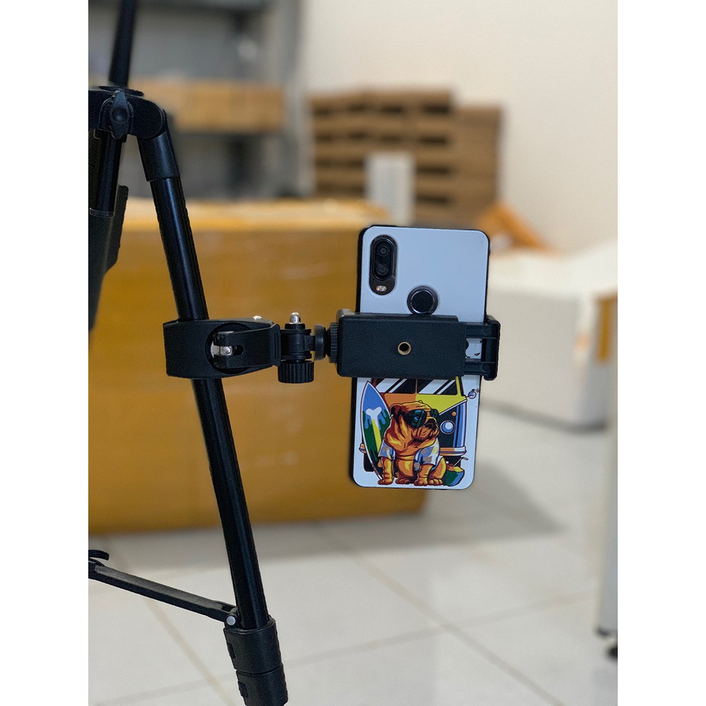 Giá đỡ kẹp điện thoại gắn vào tripod hỗ trợ livestream, quay phim nhiều máy cùng lúc, gắn xe đạp giá rẻ