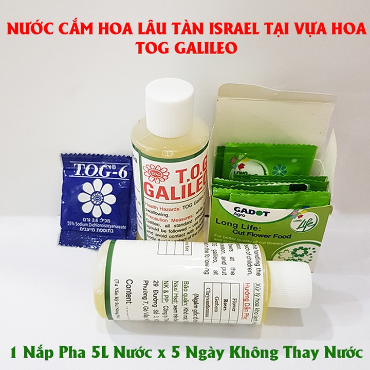 Nước Cắm Hoa Lâu Tàn Israel Dành cho Vựa Hoa TOG Galileo (Chai 100ml) Giúp Kiềm Hoa Không Nở và Hoa Tươi Lâu tại vựa hoa