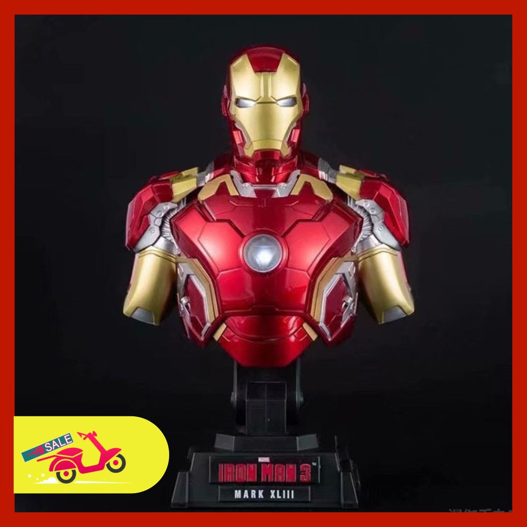 💝[Xả kho] Mô hình tượng iron man có đèn led