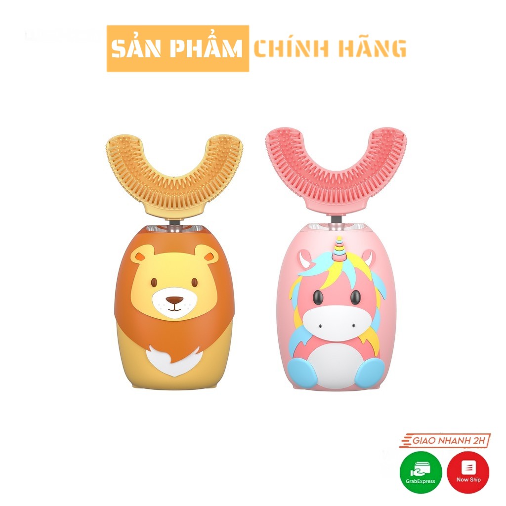 Bàn chải đánh răng điện chữ U WT-C02 dễ thương cho bé từ 2-9 tuổi có hướng dẫn đánh răng bằng giọng nói tiếng Việt