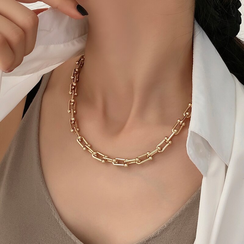 Vòng Cổ Choker Kim Loại Thiết Kế Đơn Giản Cho Nam Và Nữ