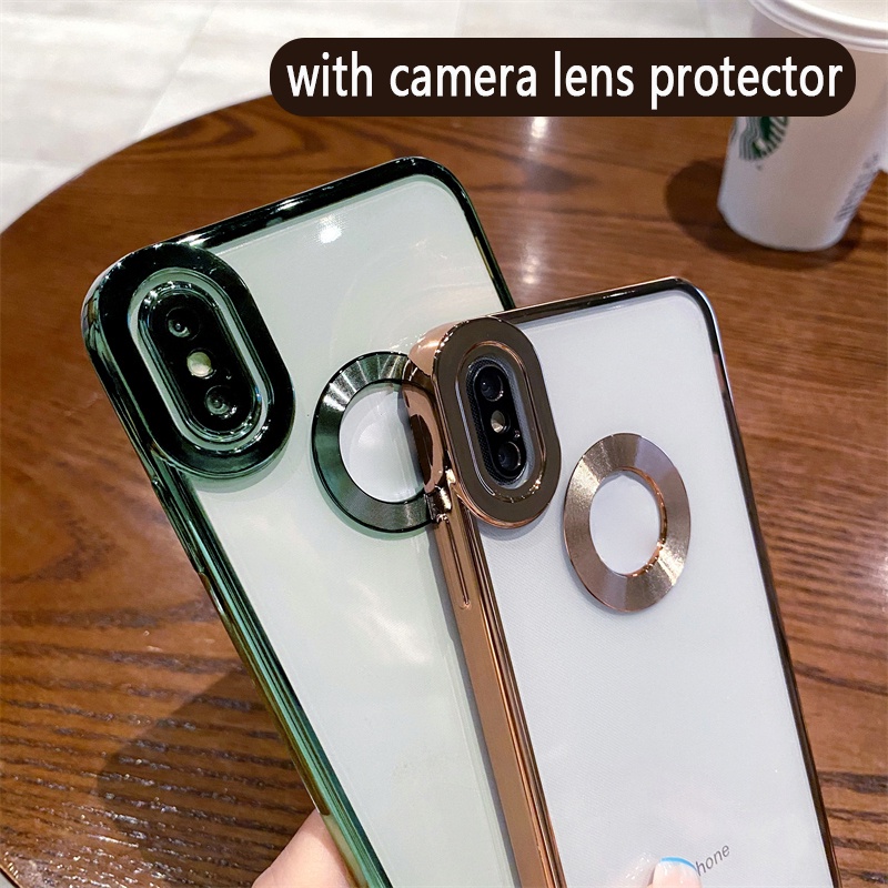 Ốp Điện Thoại Trong Suốt Viền Vuông tương thích với iPhone X XR XS MAX 7 8 6 6s Plus se 2020 se 2022 ốp lưng iPhone
