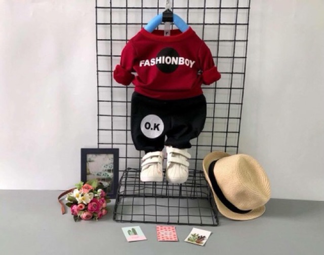 Bộ da cá fashion boy dài tay thu đông 7-20 kg( ảnh thật )