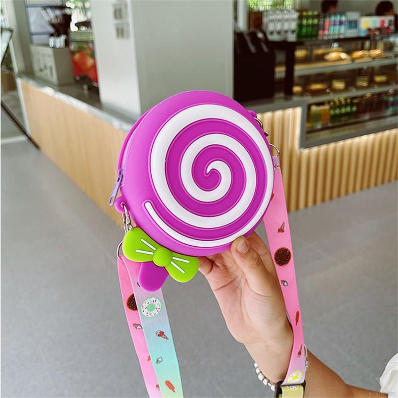 Mới Túi Đeo Chéo Hình Cây Kẹo Mút Dễ Thương Cho Bé Gái