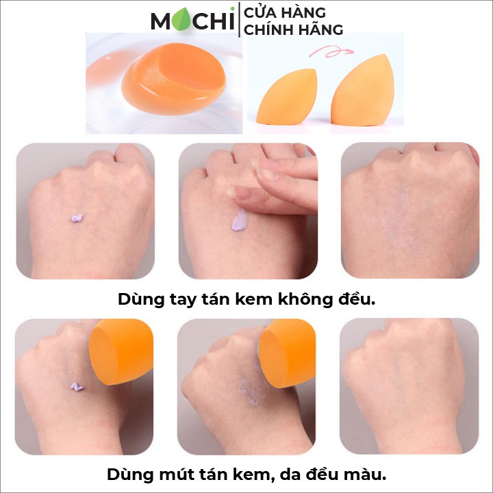 Mút Tán Kem Nền Trang Điểm Hồ Lô, Giọt Nước, Vát Cạnh Mềm Mại Nhiều Màu - MOCHI SHOP