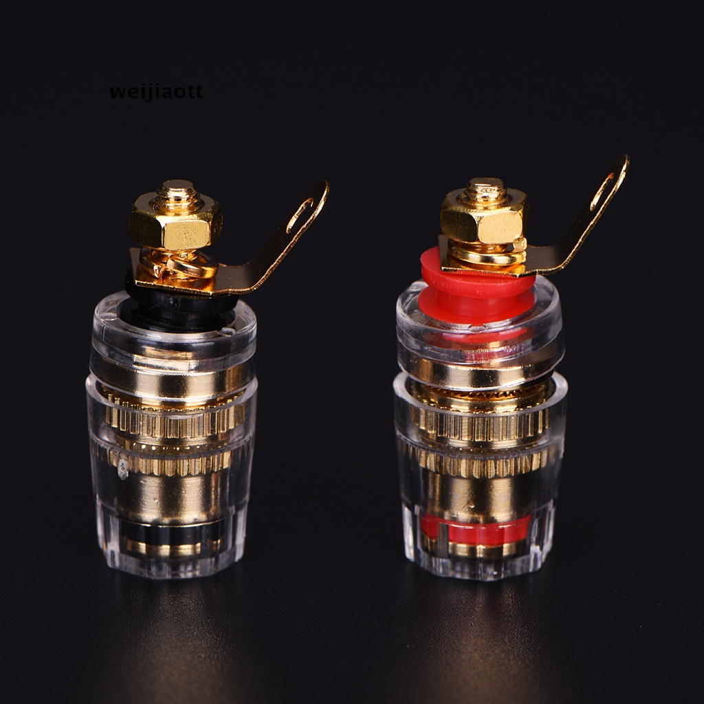 weijiaott 2X Amplifier Speaker Crystal Terminal Binding Post Connector For 4mm Banana Plug Hot sale WT