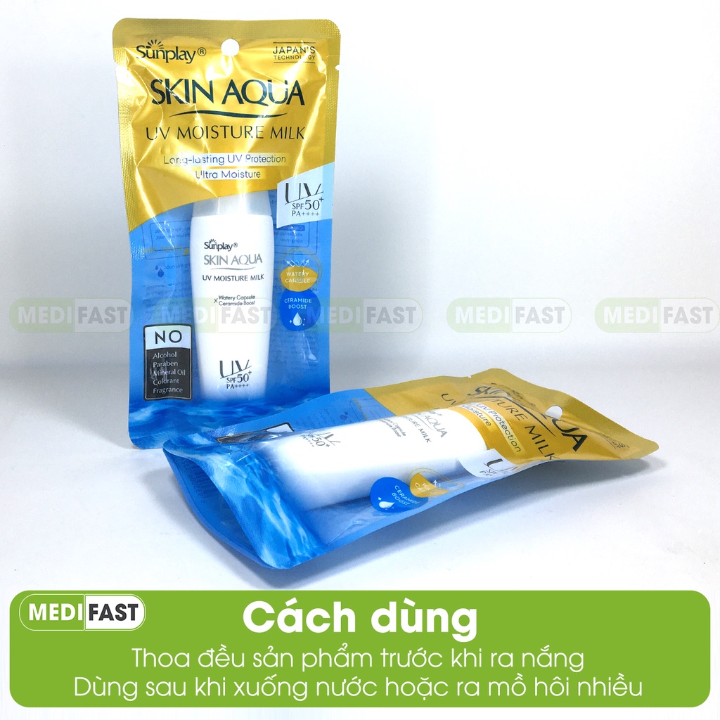Sữa chống nắng Sunplay Skin Aqua - Tuýp 30g - chống nắng tiện lợi đi du lịch, dưỡng ẩm, làm lớp nền lót trang điểm