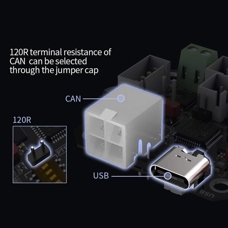 Chiết Áp IOR EBB36 Embb42 Giao Diện USB MAX31865 ADXL345 Hỗ Trợ Klipper