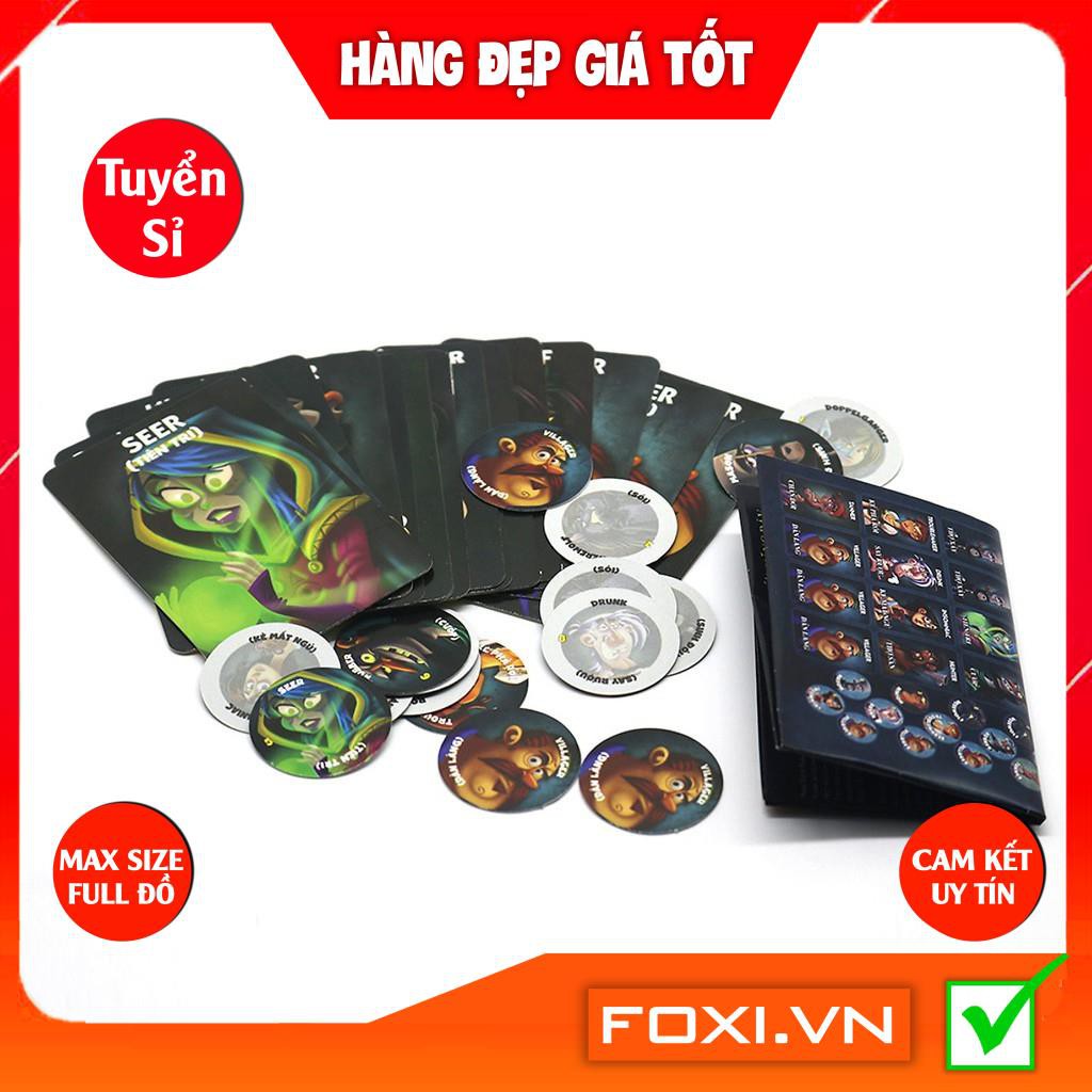 Boardgame Ma Sói One Night Ultimate Werewolf Foxi-Phiên bản Việt Hóa-Bài Cao Cấp-Trò chơi trí tuệ