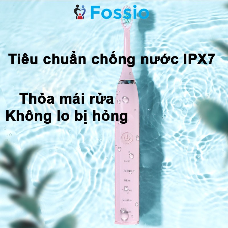 Bàn chải điện đánh răng tự động cao cấp FOSSIO N100 cho người lớn, trẻ nhỏ