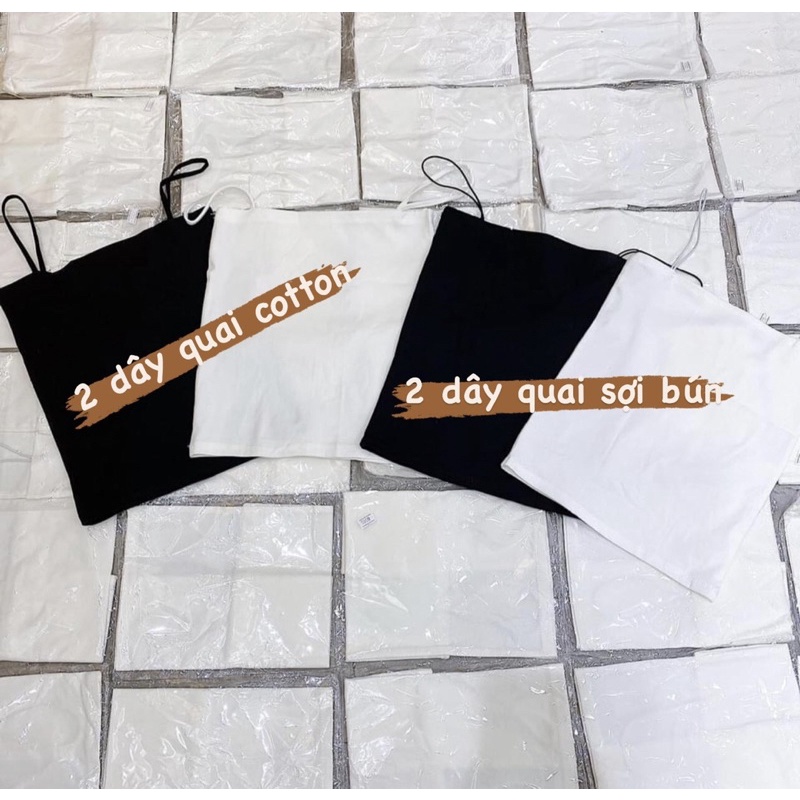 Áo hai dây thun gân sợi bún dày dặn basic