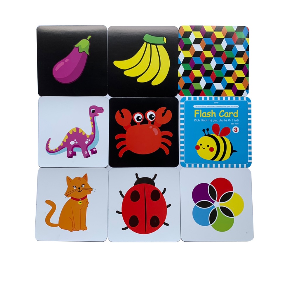Thẻ Flash card kích thích thị giác cho bé từ 0-1 tuổi theo phương pháp giáo dục sớm