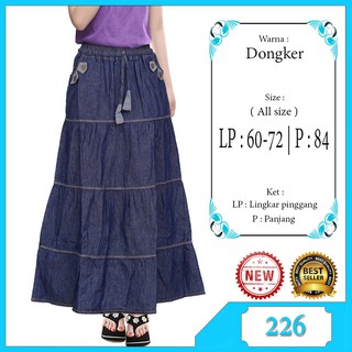 Chân Váy Jean Dài Phối Dây Xích Thời Trang Cho Bé 7-10 Tuổi