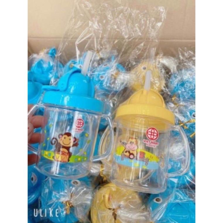 CỐC TẬP HÚT NƯỚC CHO BÉ CÓ TAY CẦM VÀ ỐNG HÚT 280ML VIỆT NHẬT-MADE IN VIETNAM-0011