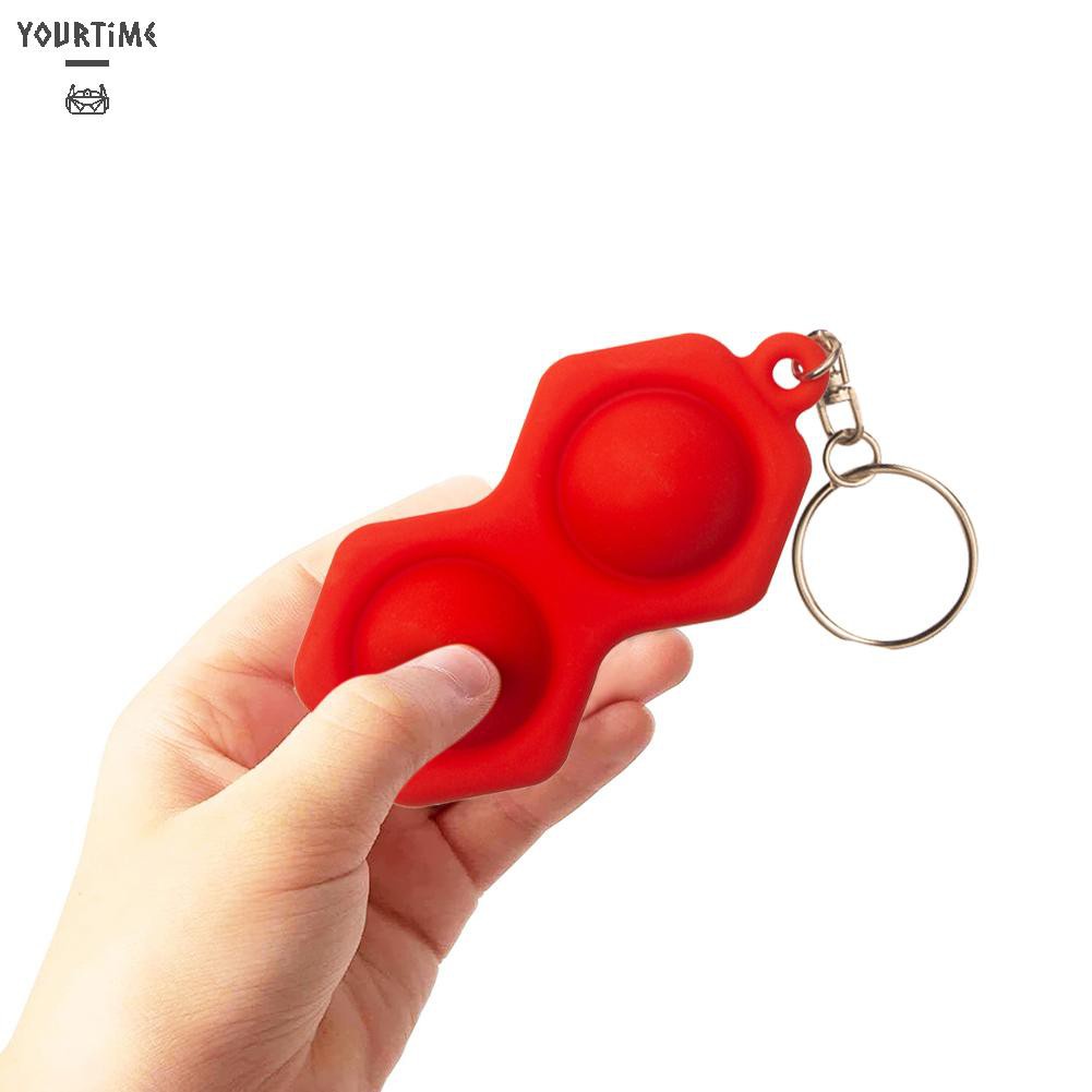 Đồ chơi Decompression Vent Toy Silicone Keyring Push Bubble Portable Sensory Toy
