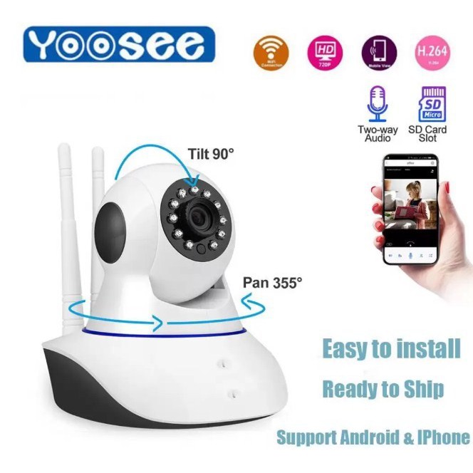 Camera wifi Yoosee độ phân giải Full HD (1280*720) có led màu ban đêm, báo động chống trộm, đàm thoại 2 chiều