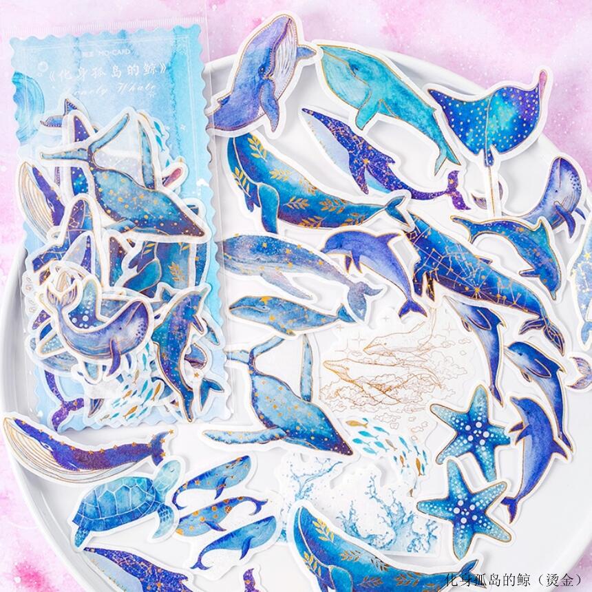 Bộ 60 Miếng Dán Trang Trí Sổ Tay/Nhật Ký Hình Tuần Lộc/Hành Tinh/Hành Tinh Màu Nước