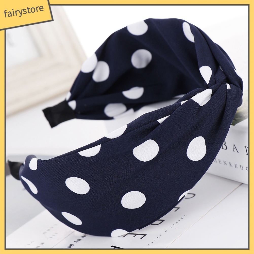 Băng Đô Cài Tóc Hoạ Tiết Chấm Bi Thiết Kế Hợp Thời Trang Cho Nữ