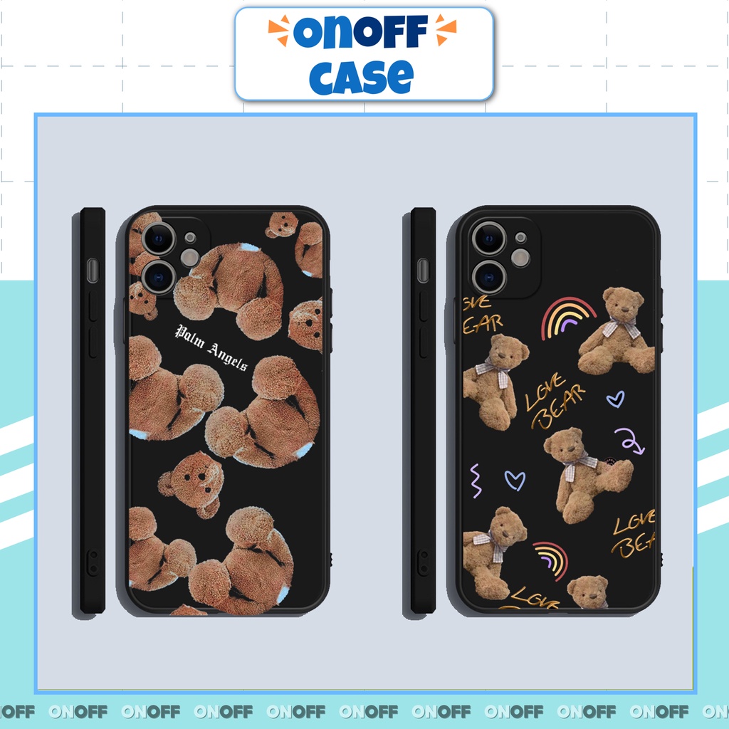 Ốp Lưng Cạnh Vuông IPhone Hình Gấu Bear BVC Cho Iphone6/6s/7/8/7plus/8plus/6plus/6splus/11/11pro//11promax/x/xs/xsmax-