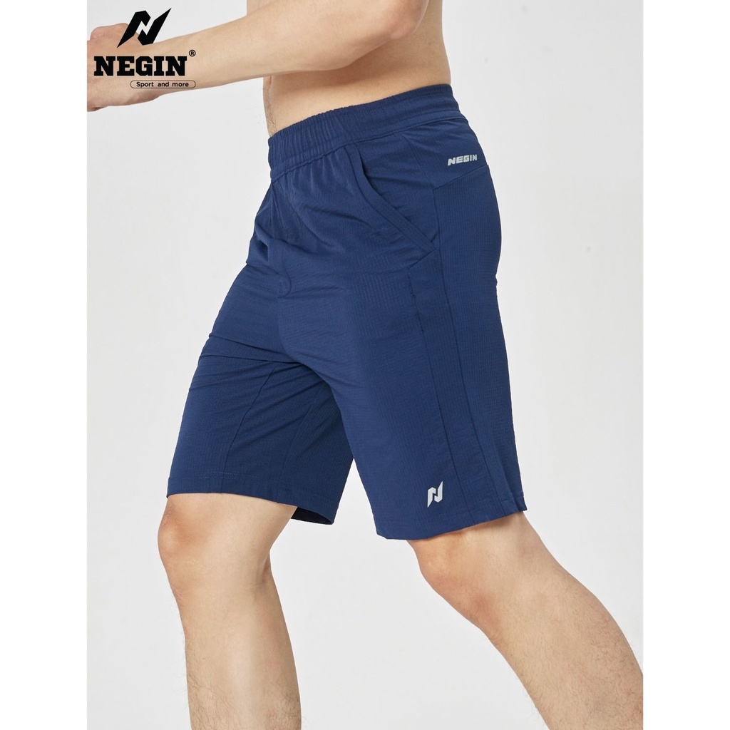 Quần Short Thể Thao Nam NEGIN Cạp Chun Túi Chéo, Chất Vải Mềm Nhẹ Thấm Hút Tốt QN113M